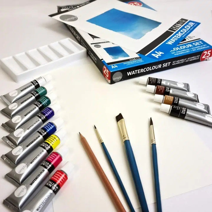 Akvarelová sada Daler Rowney s príslušenstvom 25 ks