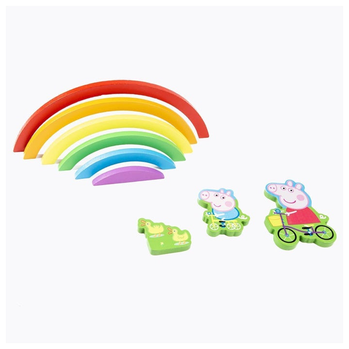 3D drevené puzzle dúha PEPPA PIG