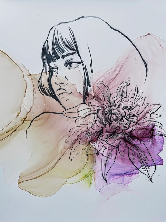 Atramentová sada Kamenskaya 'Girls and Flowers'