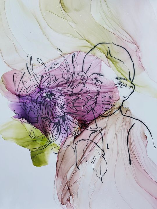 Atramentová sada Kamenskaya 'Girls and Flowers'