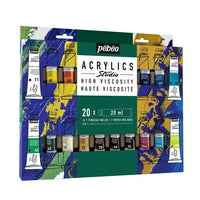Akrylové farby Pebeo Studio High Viscosity so štetcom 20x20 ml