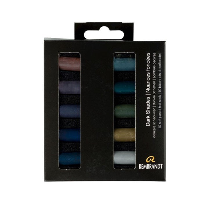 Suché pastely Rembrandt 10 ks – tmavá Shades
