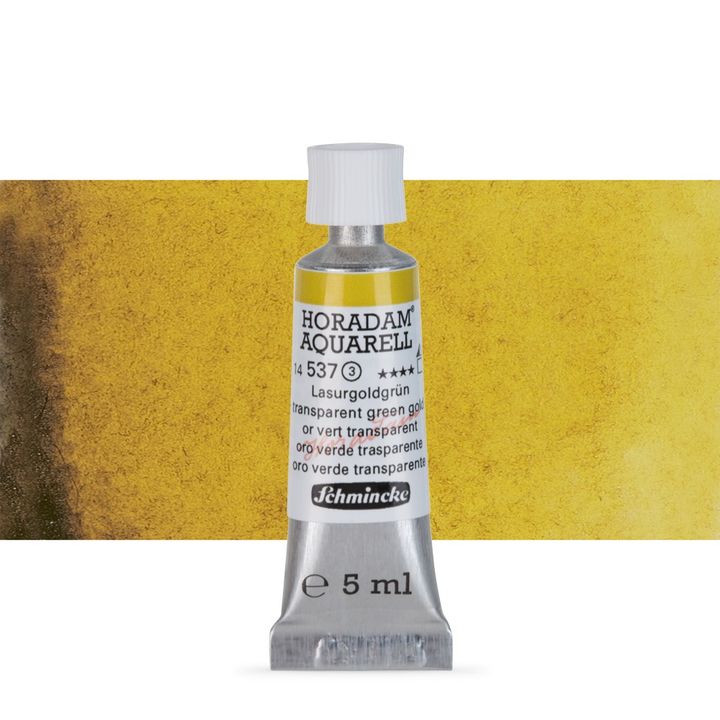 Schmincke Horadam akvarelové farby v tube 5 ml – 537 transparentná zelenozlatá