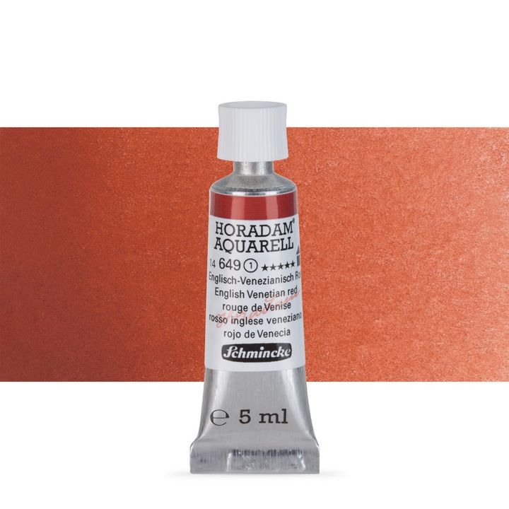 Schmincke Horadam akvarelové farby v tube 5 ml – 649 Anglická benátska červená