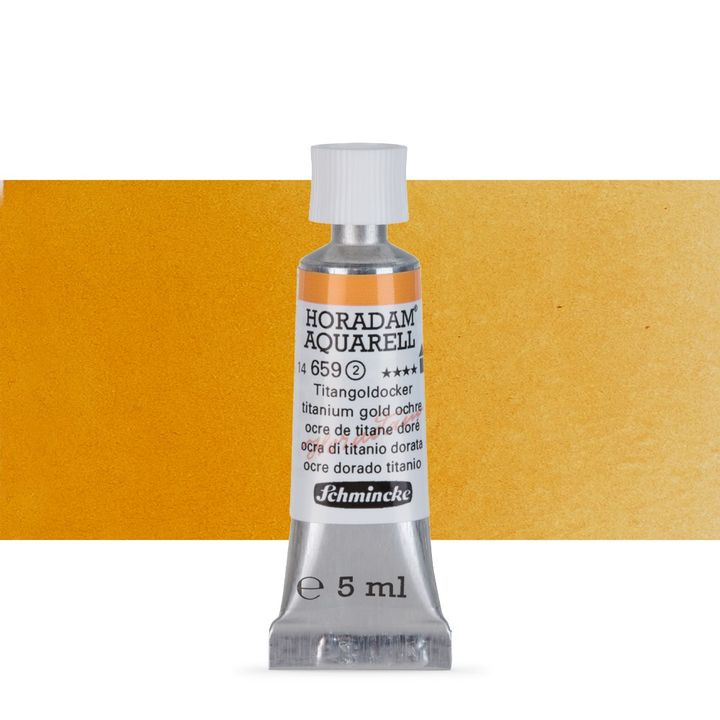 Schmincke Horadam akvarelové farby v tube 5 ml – 659 okrovozlatá titánová