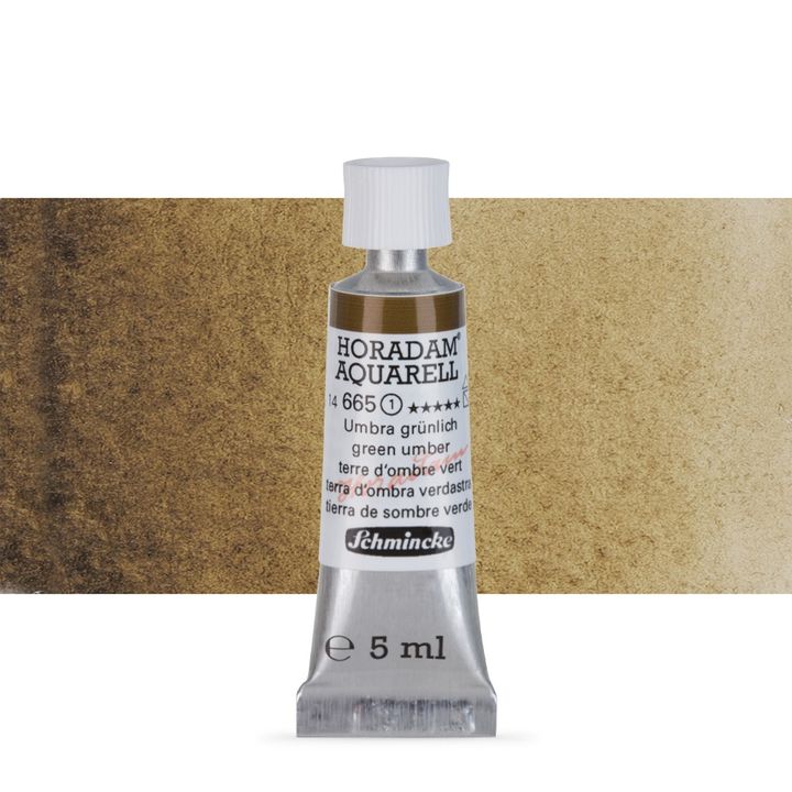 Schmincke Horadam akvarelové farby v tube 5 ml – 665 zelená umbra
