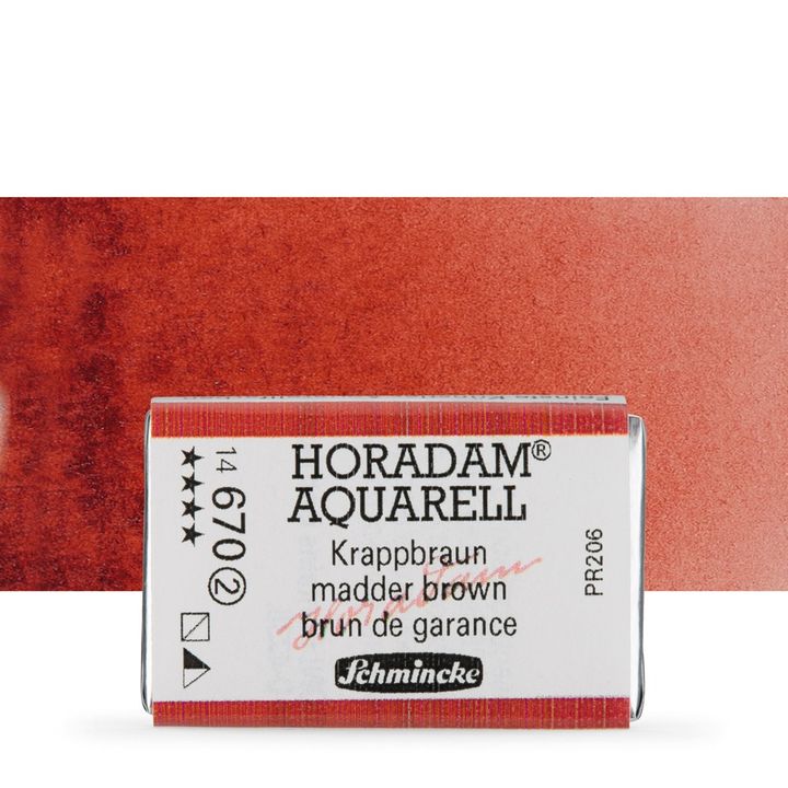 Schmincke Horadam akvarelové farby v celej panvičke – 670 madder brown