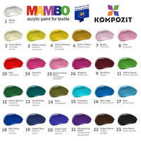Akrylová farba na textil a kožu MAMBO 50 ml | rôzne odtiene — obrázok 2