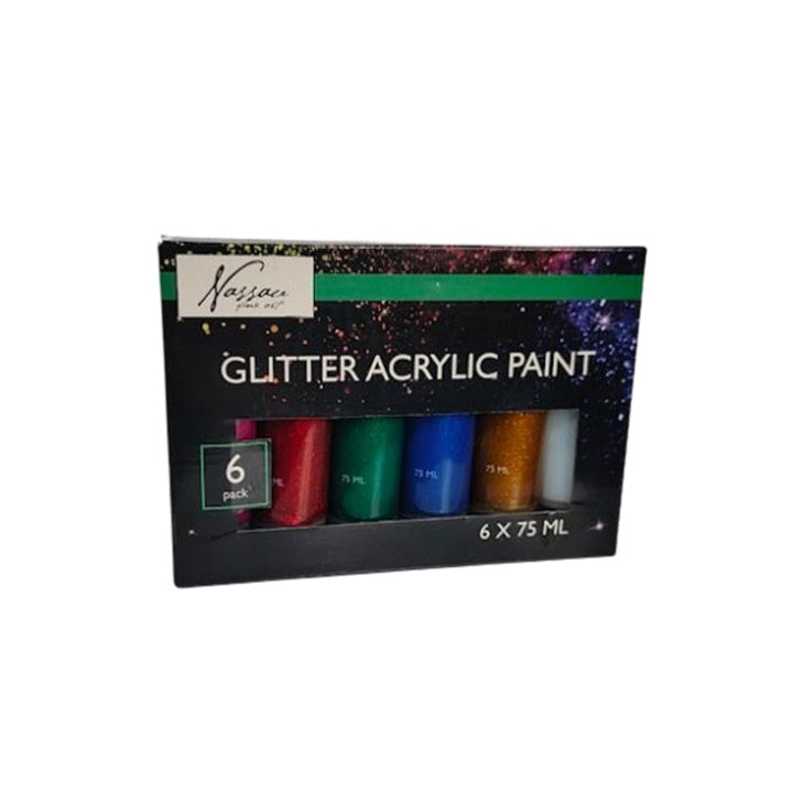 Akrylové farby sada Nassau 6x75ml GLITTER — obrázok 1