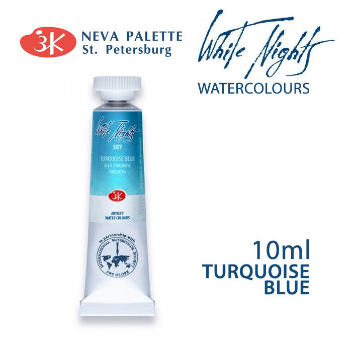 Akvarelová farba White Nights 10 ml | rôzne odtiene - Tyrkysová modrá