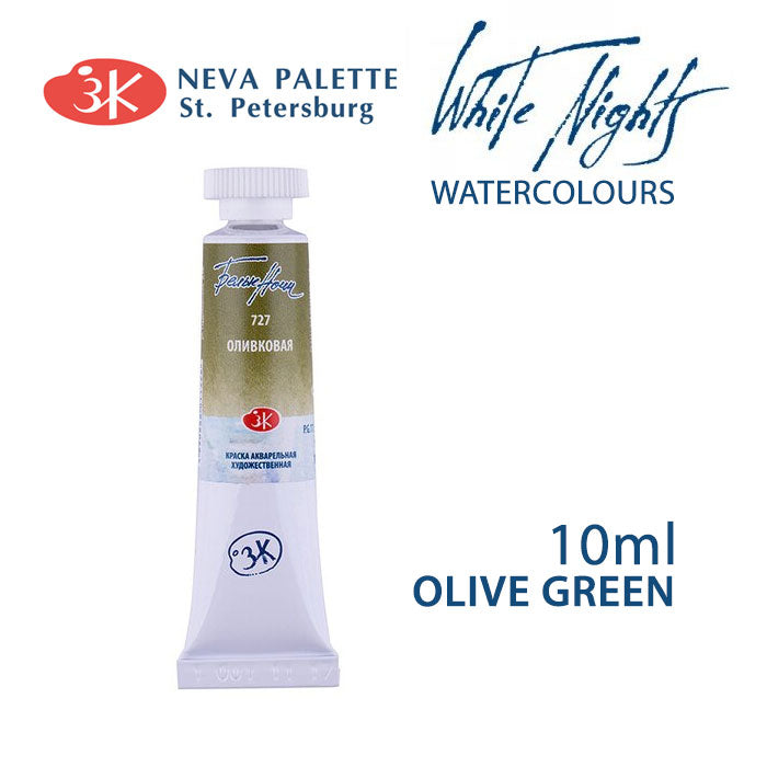Akvarelová farba White Nights 10 ml | rôzne odtiene - Olivová zelená