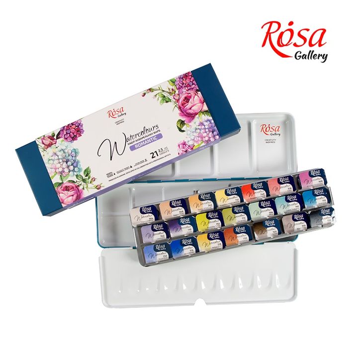 Akvarelové farby Rosa Gallery - sada Romantic 21 x 2.5 ml — obrázok 2