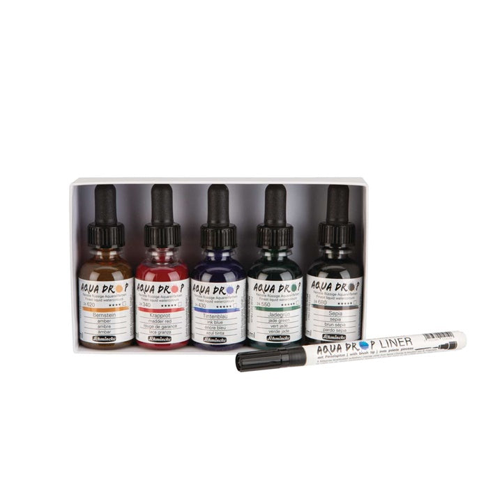 Akvarelové farby Schmincke AQUA DROP - sada 5 x 30 ml + liner — obrázok 2