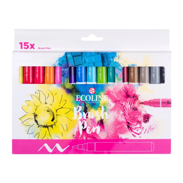Akvarelové perá Ecoline Brush Pen 15 ks — obrázok 5