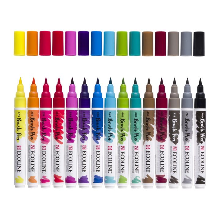 Akvarelové perá Ecoline Brush Pen 15 ks — obrázok 1