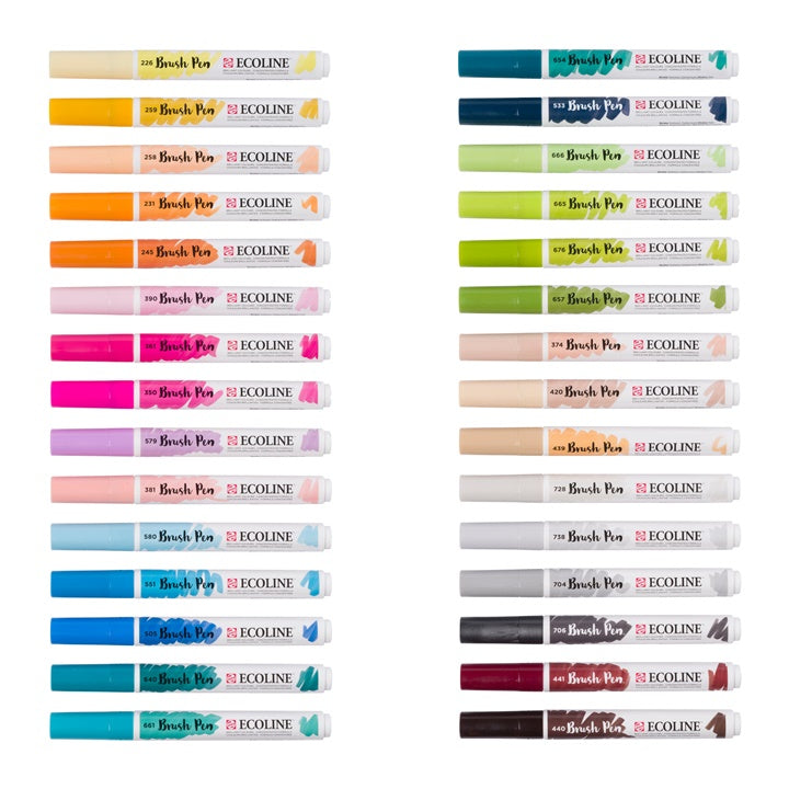 Akvarelové perá Ecoline Brush Pen 30 ks — obrázok 3