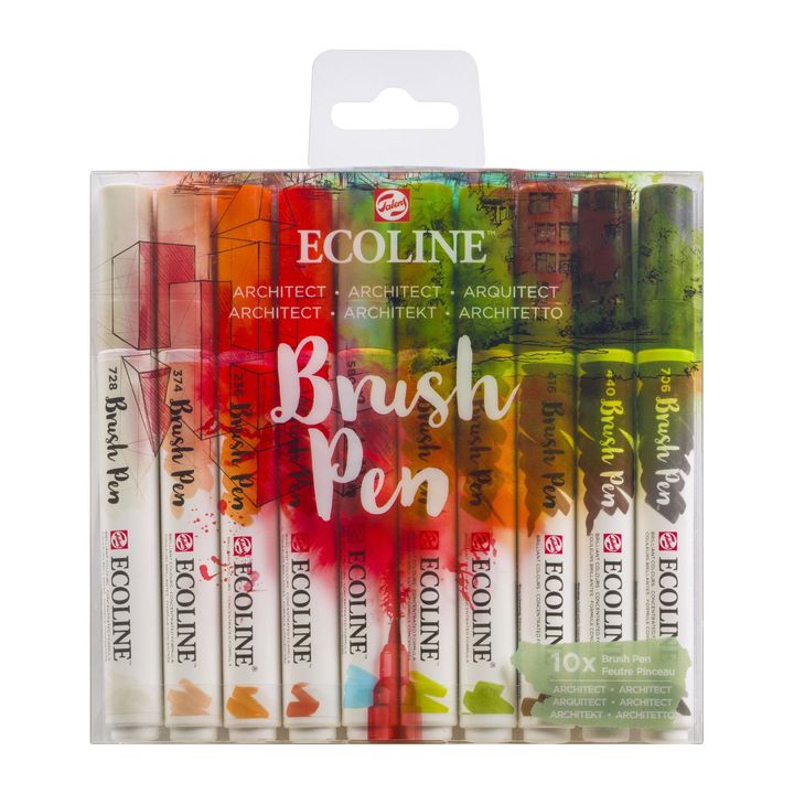 Akvarelové perá Ecoline Brush Pen Architect — obrázok 5