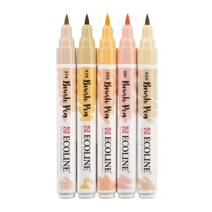 Akvarelové perá Ecoline Brush Pen Beige Pink — obrázok 2