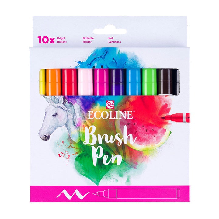 Akvarelové perá Ecoline Brush Pen Bright 10 ks — obrázok 3