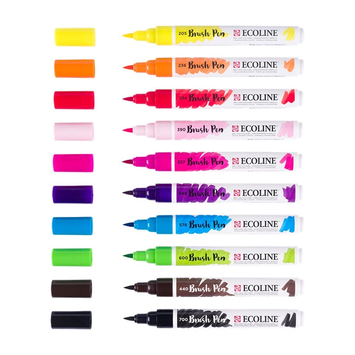 Akvarelové perá Ecoline Brush Pen Bright 10 ks — obrázok 4