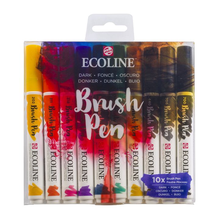 Akvarelové perá Ecoline Brush Pen Dark — obrázok 5