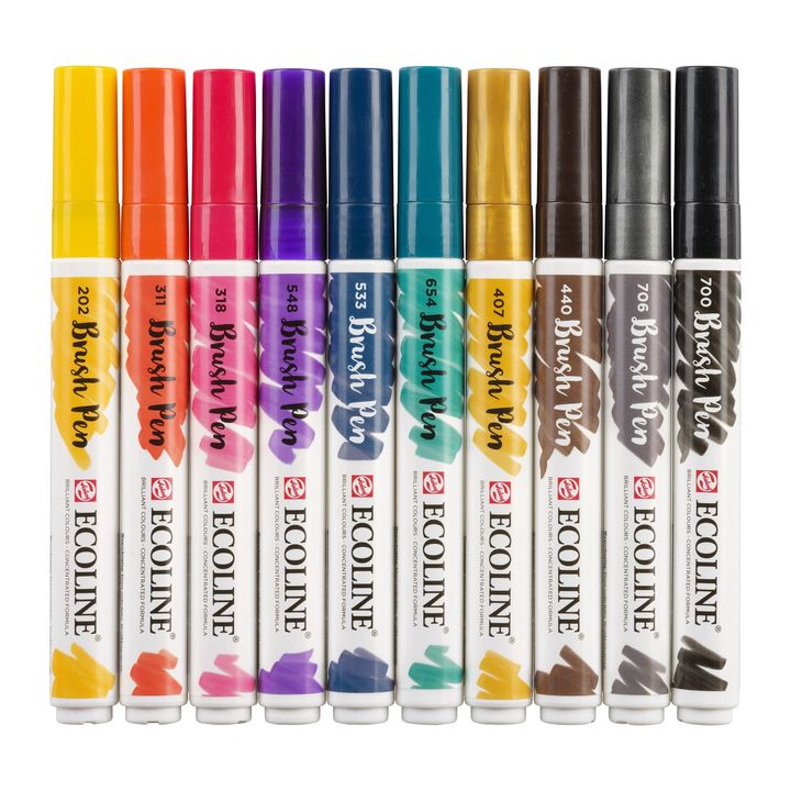 Akvarelové perá Ecoline Brush Pen Dark — obrázok 4