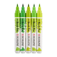 Akvarelové perá Ecoline Brush Pen Green — obrázok 3