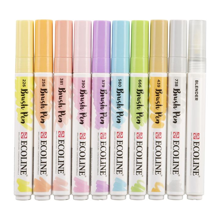 Akvarelové perá Ecoline Brush Pen Pastel — obrázok 5