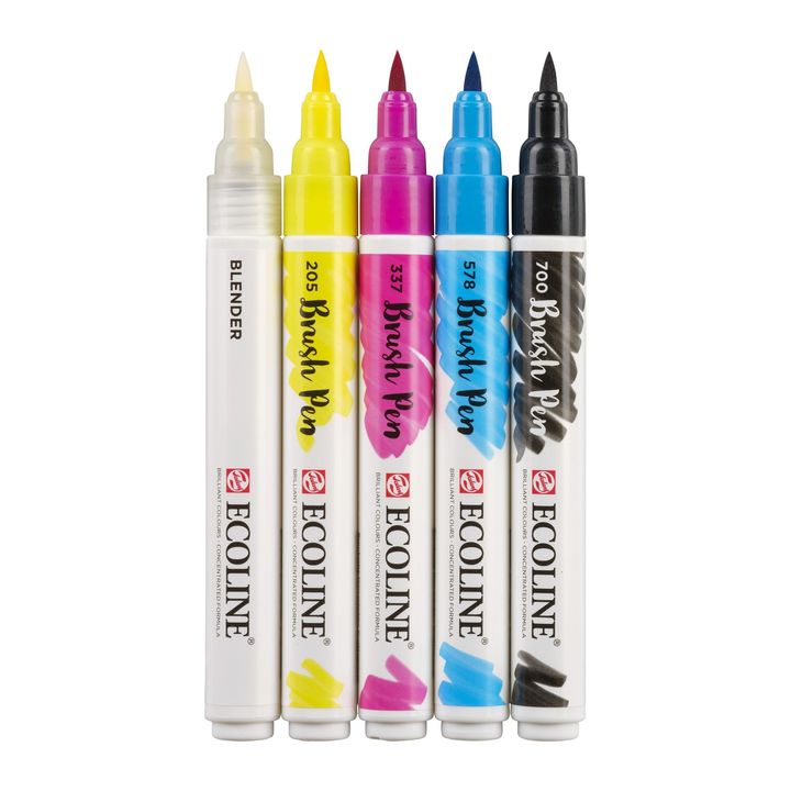 Akvarelové perá Ecoline Brush Pen Primary — obrázok 1