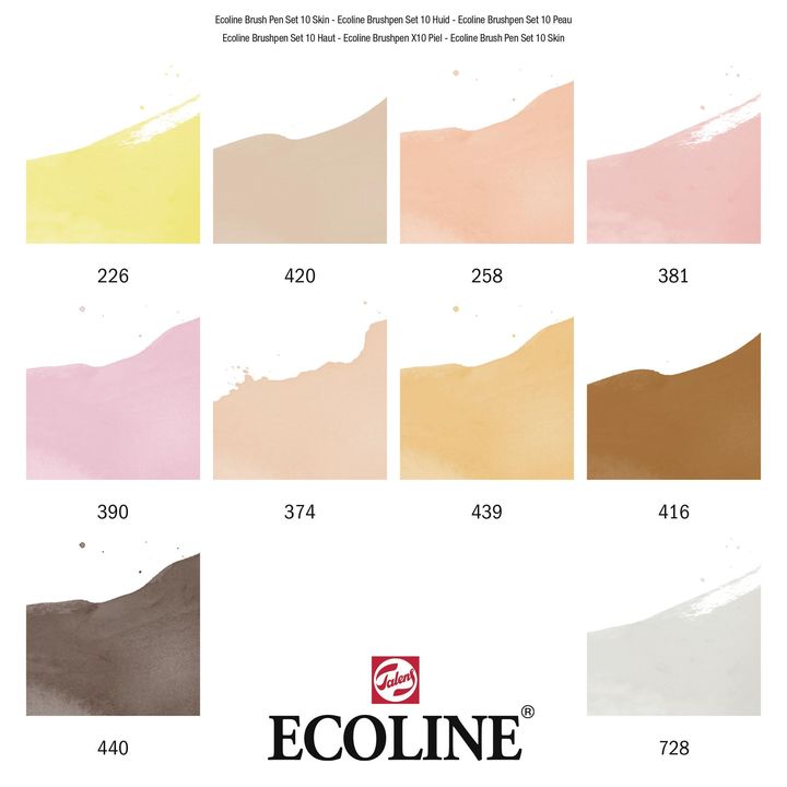 Akvarelové perá Ecoline Brush Pen Skin — obrázok 3