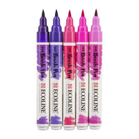 Akvarelové perá Ecoline Brush Pen Violet — obrázok 3