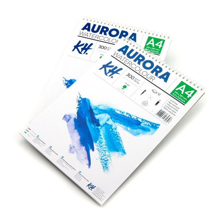 Akvarelový blok AURORA rough so špirálou - 12 listový | rôzne formáty — obrázok 1