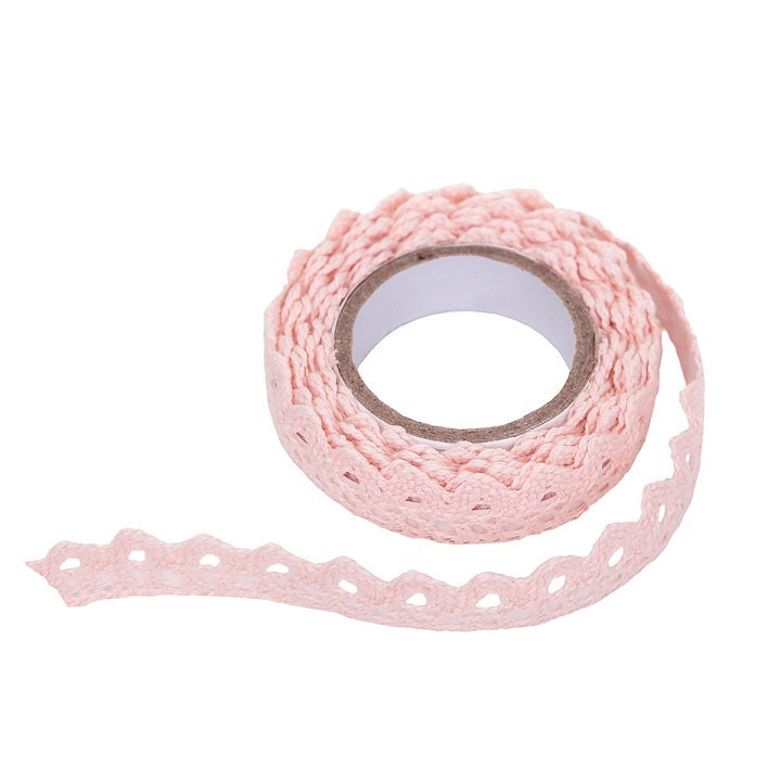 Bavlnená samolepiaca stuha krajka 1.8 m / Pink