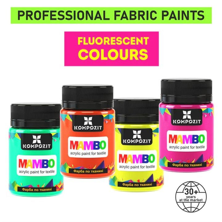 Fluorescenčná farba na textil a kožu MAMBO 50 ml | rôzne odtiene — obrázok 2