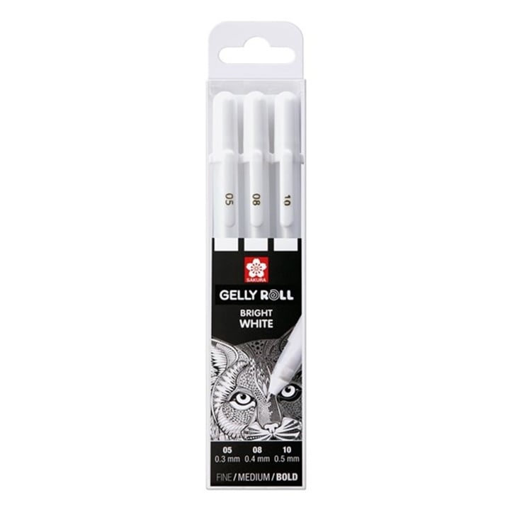 Gélové perá Sakura Gelly Roll bright white - 3 ks | rôzne varianty — obrázok 1