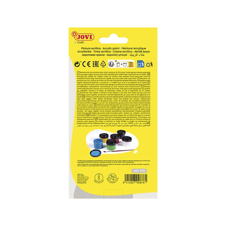 JOVI sada akrylových farieb 6x35 ml + štetec — obrázok 4
