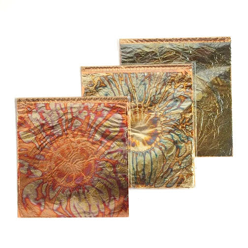KREUL červeno-zlatá dekoračná fólia Kvety 140 x 140 mm 6 ks — obrázok 1