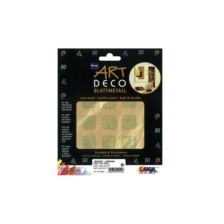 KREUL  zlatá dekoračná fólia štvorce 140 x 140 mm 6 ks