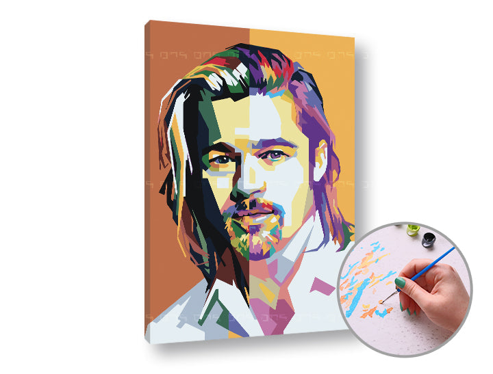 Maľovanie podľa čísel BRAD PITT | nízka náročnosť — obrázok 3