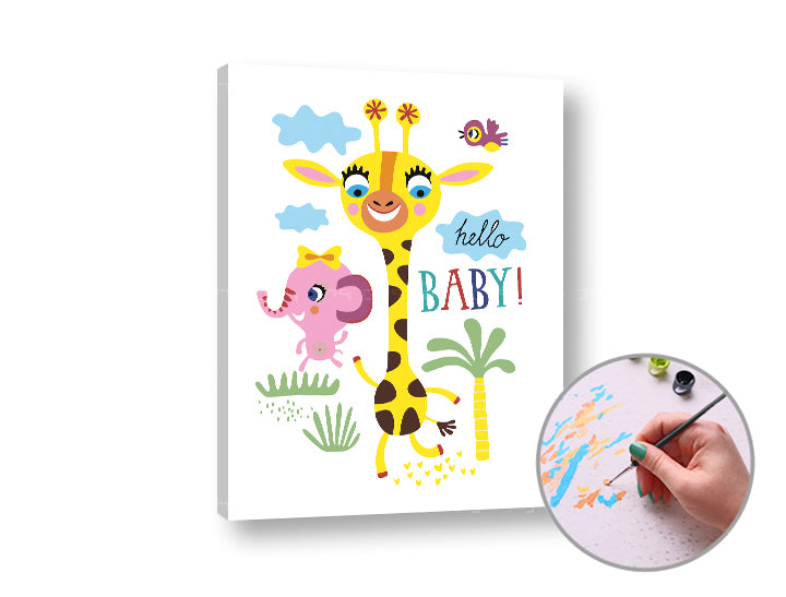 Maľovanie podľa čísel HELLO BABY | nízka náročnosť — obrázok 1