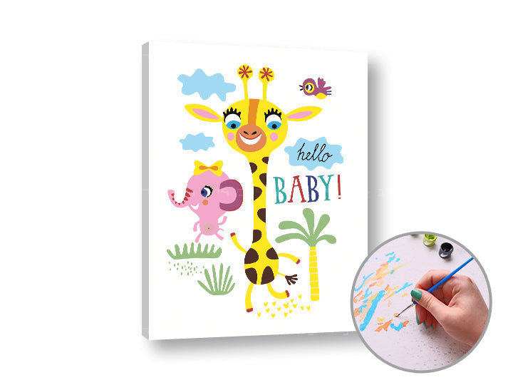 Maľovanie podľa čísel HELLO BABY | nízka náročnosť — obrázok 2