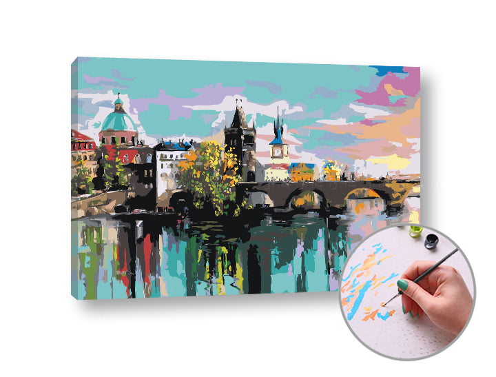 Maľovanie podľa čísel KARLOV MOST V PRAHE | stredná náročnosť — obrázok 1