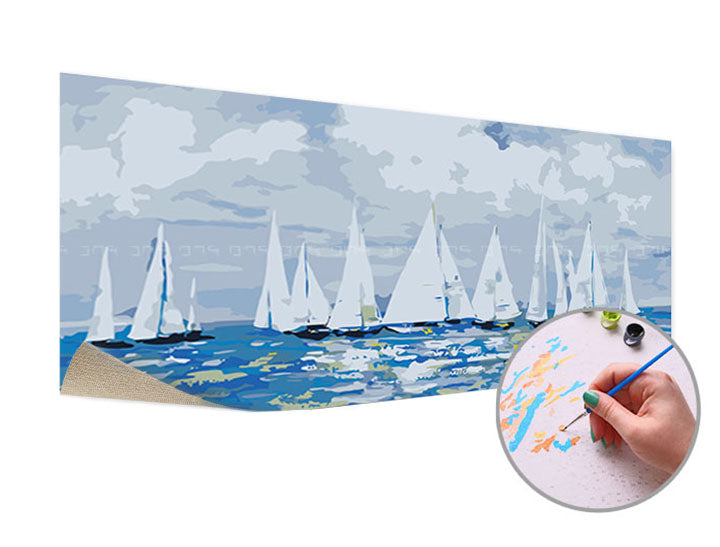 Maľovanie podľa čísel PLATES ON THE HORIZON | nízka náročnosť — obrázok 3