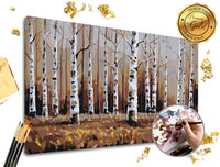 Maľovanie podľa čísel PREMIUM GOLD | Brezový les — obrázok 1
