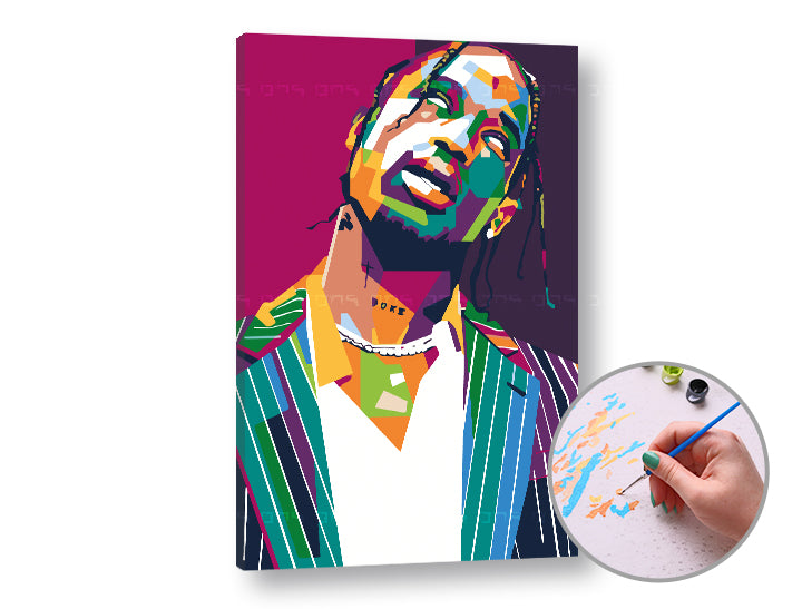 Maľovanie podľa čísel TRAVIS SCOTT | nízka náročnosť — obrázok 1
