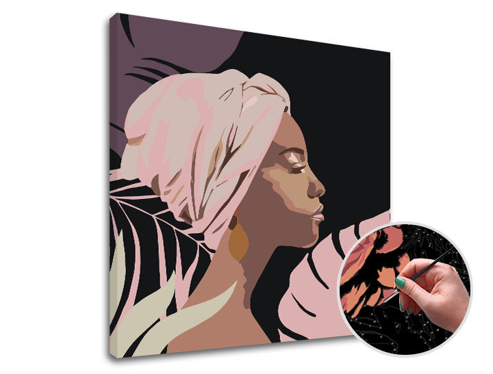 Maľovanie podľa čísel ŽENA | nízka obtiažnosť SPECIAL BLACK EDITION — obrázok 3