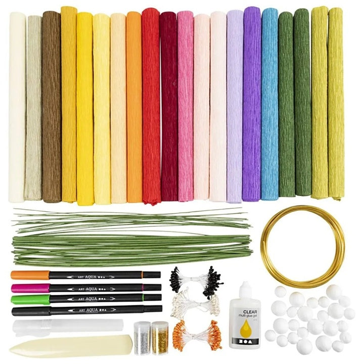 Maxi kreatívny set | Kvety z krepového papiera — obrázok 2