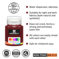 Metalická farba na textil a kožu MAMBO 20 ml | rôzne odtiene — obrázok 1