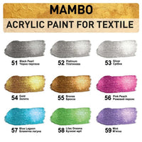 Metalická farba na textil a kožu MAMBO 50 ml | rôzne odtiene — obrázok 2