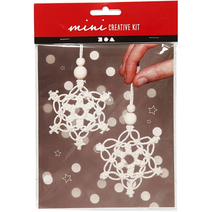 Mini kreatívna sada Macrame snehové vločky — obrázok 1
